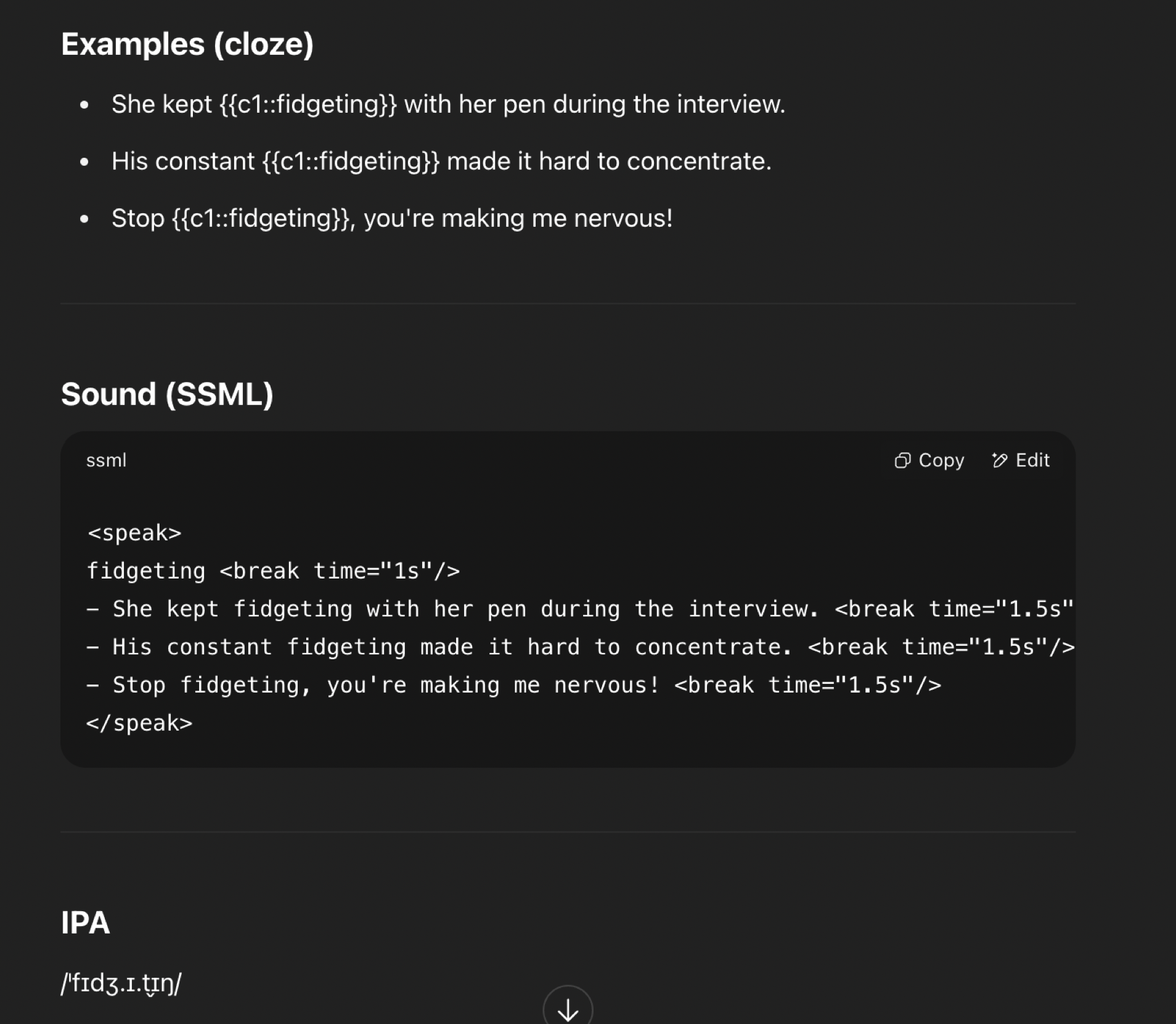ElevenLabs TTS interface with SSML