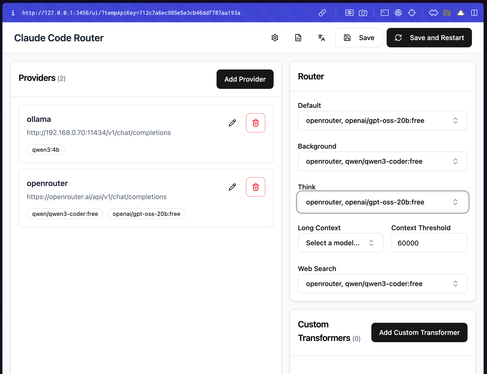 Interfaz Web de Claude Code Router