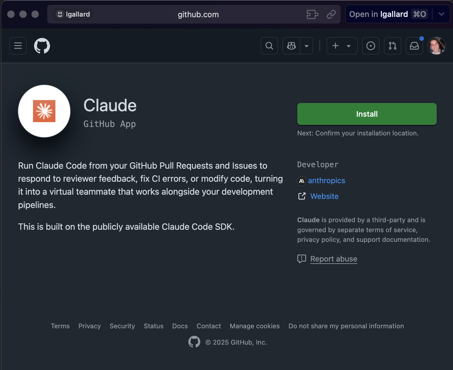 Claude GitHub App