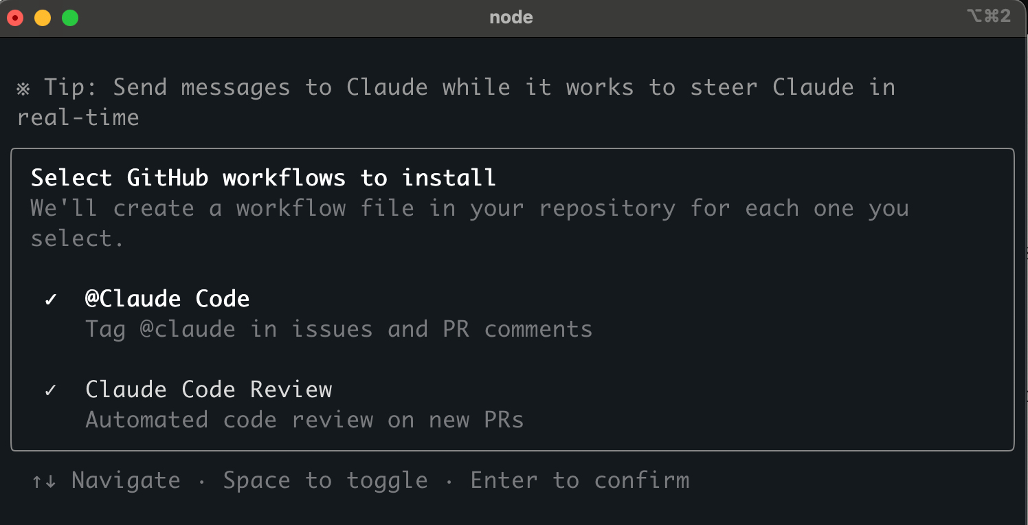 GitHub Workflows Selection