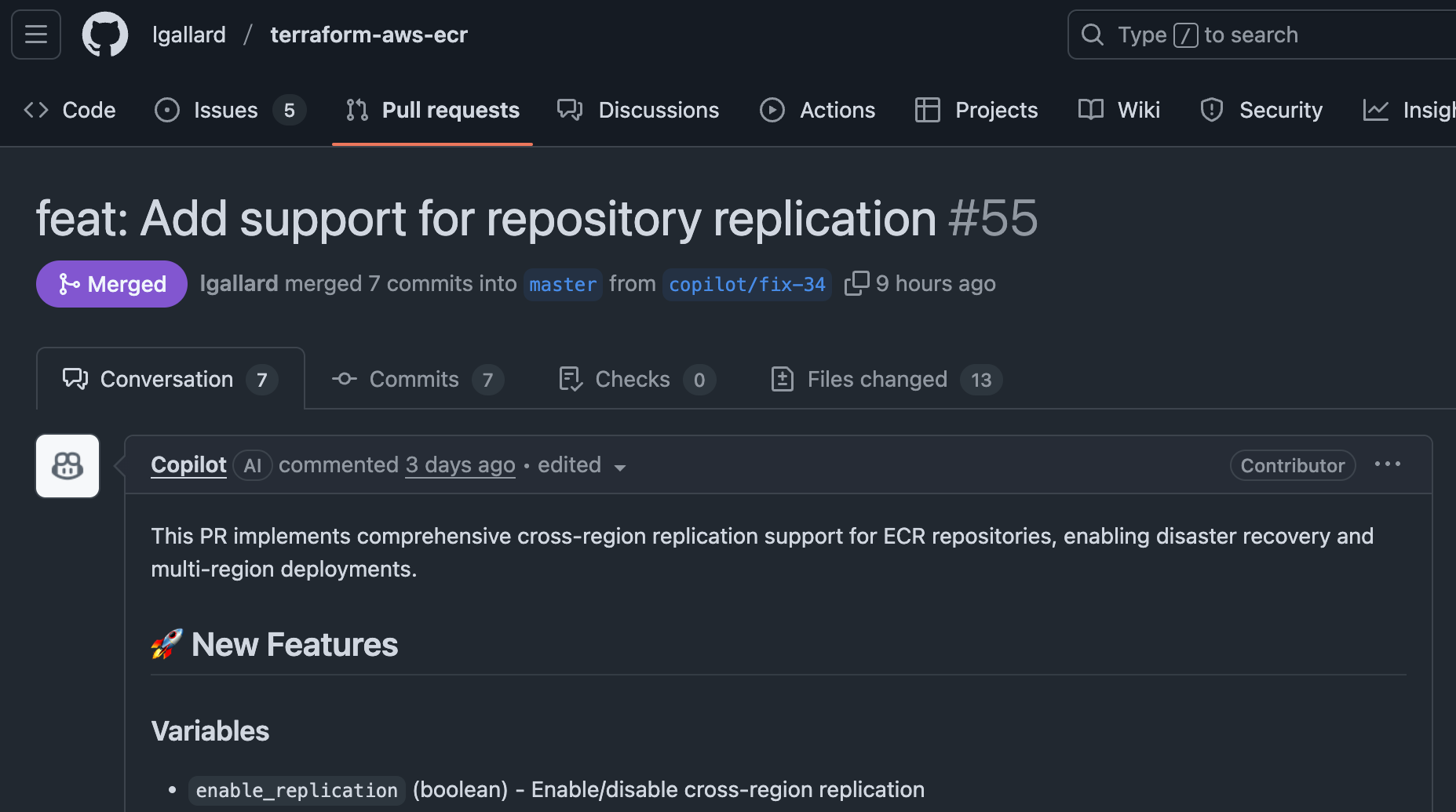 Copilot PR with BugBot review