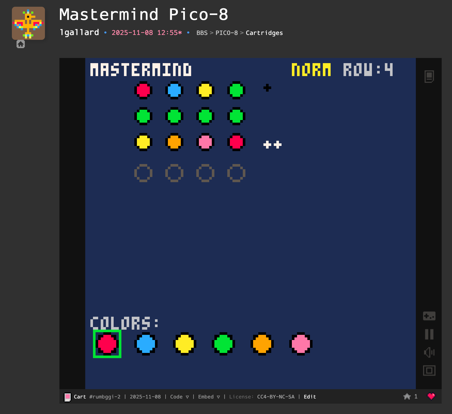 Published Mastermind Game