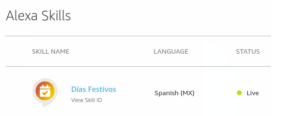 Skill - Días Festivos