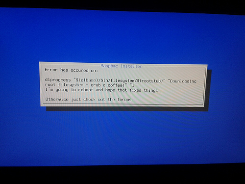 Raspbmc install error
